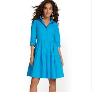 POPLIN FLARE SHIRTDRESS- Never Worn without tags